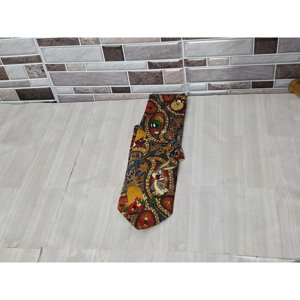 1993 Looney Tunes Tie Bugs Bunny Tasmanian Devil Marvin Martian  Yosemite Sam - Picture 3 of 16